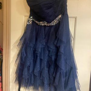 Formal navy dress with rhinestones